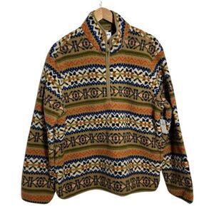 NEW Old Navy Sherpa 1/4 Zip Sweater Mens M Jacket Aztec Southwestern Fair Isle